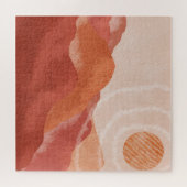 Puzzle Monts Boho en terre cuite, affiche abstraite. (Horizontal)