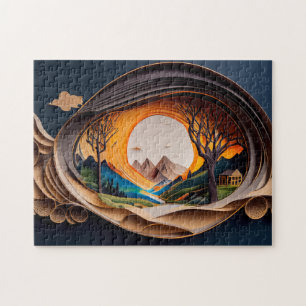 Puzzle Monts visuels 3D Art Autostéréoscopie Papier Art