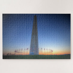Puzzle Monument de Washington avec coucher de soleil oran