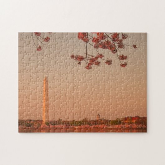 Puzzle Monument de Washington Sakura au coucher du soleil (Horizontal)