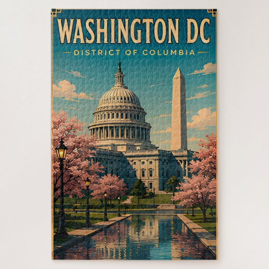 Puzzle Monuments et ciel de Washington DC et du Capitole (Vertical)