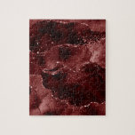 Puzzle Moody Agate | Henné sang rouge grenat bijou ton<br><div class="desc">90s grunge inspiré sombre, sophistiqué aquarelle marbré pierre d'agate dans un ton de bijou moody profond avec faux feuille métallique et veines de parties scintillant dans un riche, dramatique avec tourbillons fluides abstraits et veines de parties scintillant. De la collection "Till Death Do Us Part", ce magnifique dégradé peint à...</div>