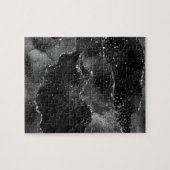 Puzzle Moody Agate | Onyx Black Silver Vampy Goth Parties (Horizontal)