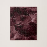 Puzzle Moody Agate | Vin Bordeaux Sangria Merlot Maroon<br><div class="desc">90s grunge inspiré sombre, sophistiqué aquarelle marbré pierre d'agate dans un ton de bijou moody profond avec faux feuille métallique et veines de parties scintillant dans un riche, dramatique avec tourbillons fluides abstraits et veines de parties scintillant. De la collection "Till Death Do Us Part", ce magnifique dégradé peint à...</div>