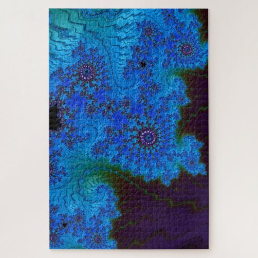 Puzzle Moody Blue Mandelbrot Mandalas Fractal Abstrait (Vertical)