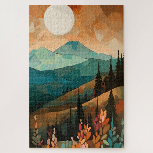 Puzzle Moon Forest Mountain (Vertical)
