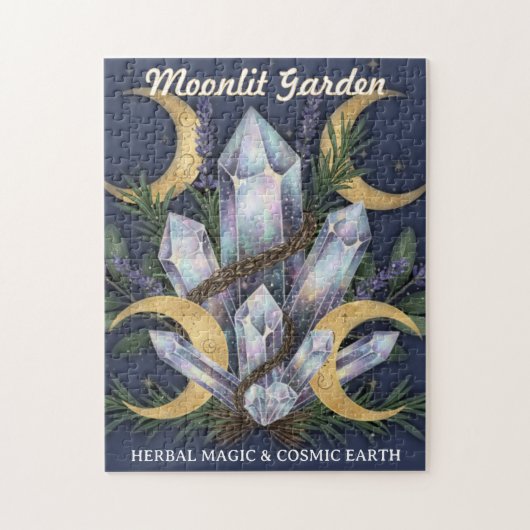 Puzzle Moonlit Garden Crystal Bouquet • Herbal Magic (Vertical)