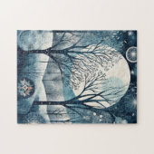 Puzzle Moonlit Nordic Forest, personnalisable (Horizontal)