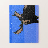 Puzzle Moose en hiver - Art original de la faune (Vertical)