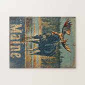 Puzzle Moose vintage du Maine (Horizontal)