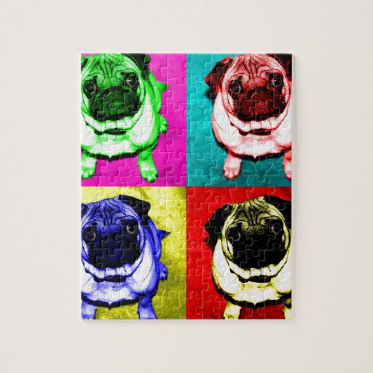 Puzzle Mops richi en 4 couleurs (Vertical)