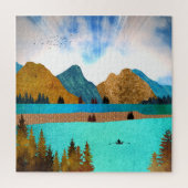 Puzzle Morning Lake Rower (Vertical)