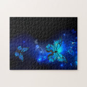 Puzzle Morpho Butterfly in the Dark Background (Horizontal)