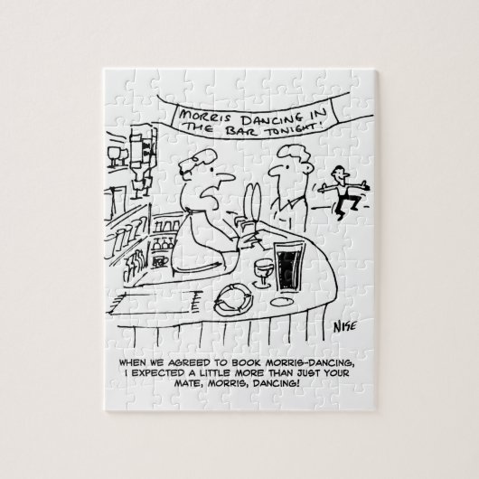 Puzzle Morris Dancing in Pub. Danse Morris traditionnelle (Vertical)