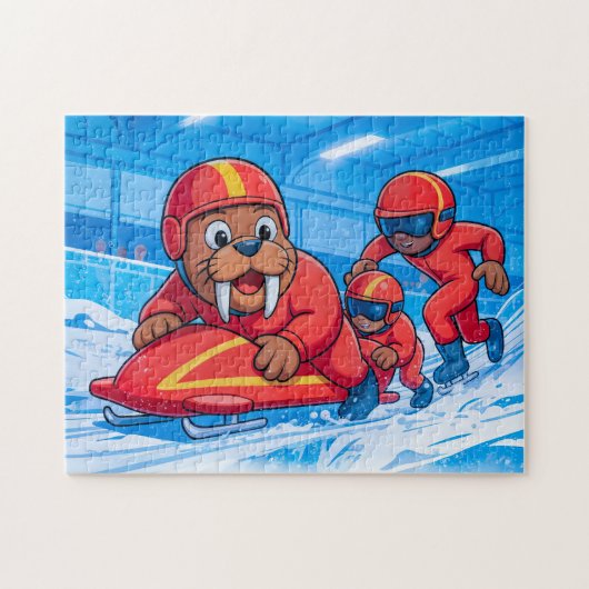 Puzzle Morse commençant une course de bobsleigh sur une p (Horizontal)