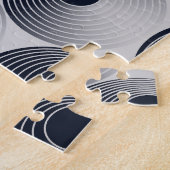 Puzzle Mosaïque argent-noir : texture des anneaux concent (Côté)