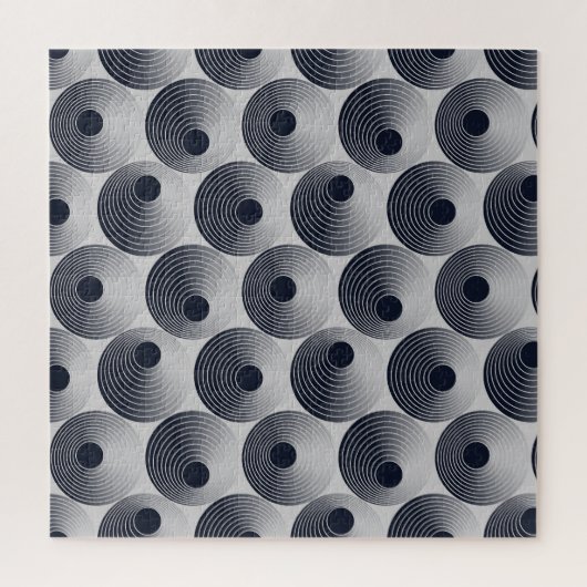 Puzzle Mosaïque argent-noir : texture des anneaux concent (Vertical)