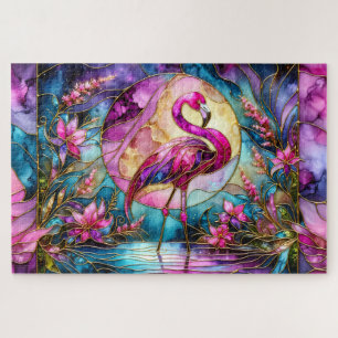 Puzzle Mosaïque de verre coloré Flamant Rose