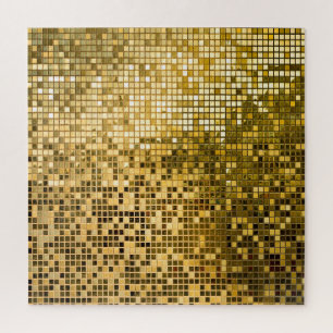 Puzzle Mosaïque d'or : Carreaux Carrés Texture.