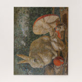 Puzzle Mosaïque lapin et champignon nature vintage (Vertical)