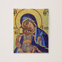 Mosaïque Madonna et icône d'enfant