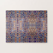 Puzzle Mosaïque marocaine design d'inspiration bleu beige (Horizontal)