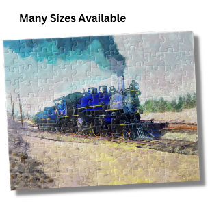 Puzzle Moteur à vapeur bleu Locomotive Paint Railroad