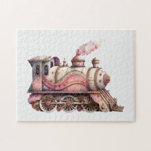 Puzzle Moteur de train rose Style Steampunk Vintage