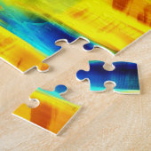 Puzzle Motif Abstrait de serpent jaune néon (Côté)