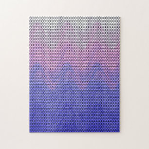 Puzzle Motif Abstrait Hexagon violet rose