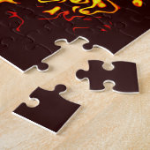 Puzzle Motif abstrait jaune d'explosion solaire (Côté)