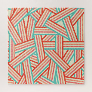 Puzzle Motif Abstrait rayé coloré