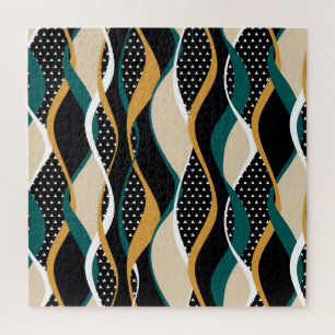 Puzzle motif Abstrait rayé, coloré ondulé.