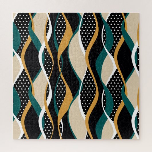 Puzzle motif Abstrait rayé, coloré ondulé. (Vertical)