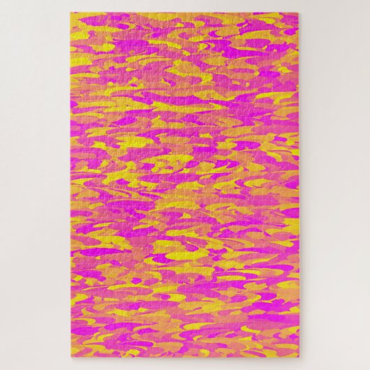 Puzzle Motif Abstrait rose jaune orange (Vertical)