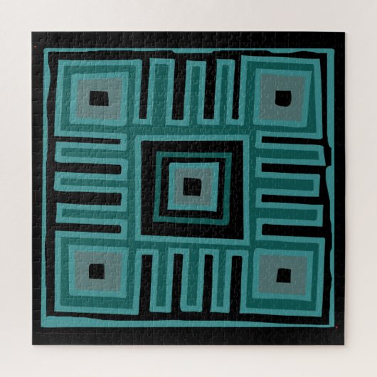 Puzzle Motif africain en tissu de boue (Vertical)