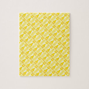 Puzzle Motif amusant de crayon jaune
