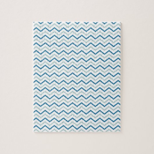 Puzzle Motif Aqua Blue Chevron (Vertical)