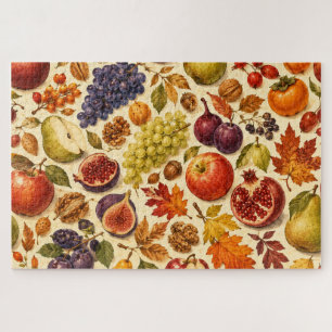 Puzzle Motif aquarelle de récolte d'automne