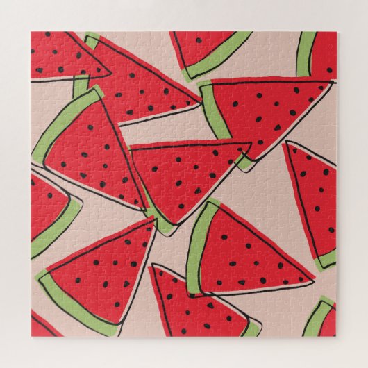Puzzle Motif Arrière - plan rose des tranches de pastèque (Horizontal)