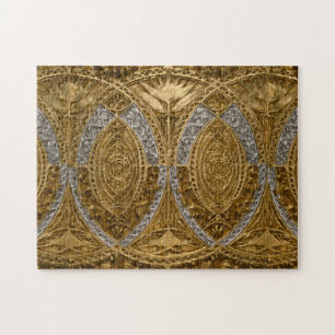 Puzzle Motif Art Déco Argent Et Or