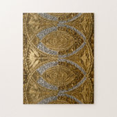 Puzzle Motif Art Déco Argent Et Or (Vertical)