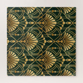 Puzzle Motif Art Déco Or Émeraude (Horizontal)