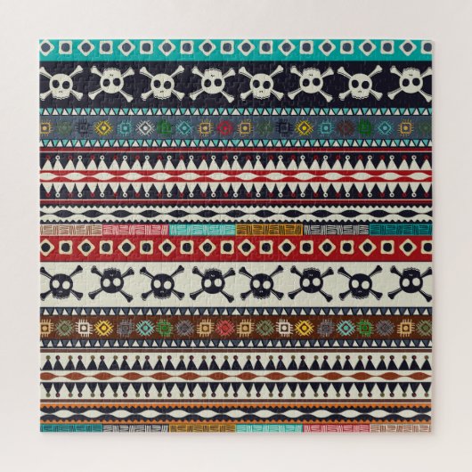 Puzzle motif aztèque, design motif transparent (Vertical)