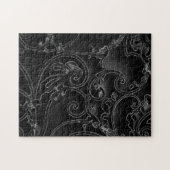 Puzzle Motif baroque gothique noir de remous (Horizontal)