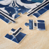 Puzzle Motif blanc bleu tourbillon 02 (Côté)
