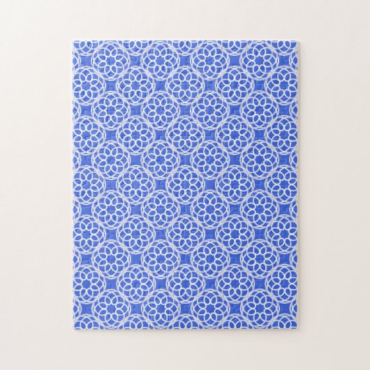 Puzzle Motif bleu blanc géométrique (Vertical)