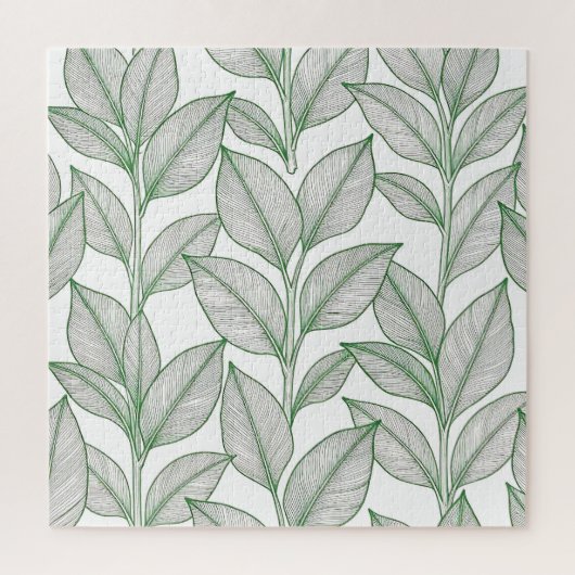 Puzzle Motif botanique de feuille de laurier vert (Vertical)