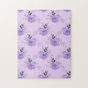 Puzzle Motif botanique floral de fleurs colorées violette