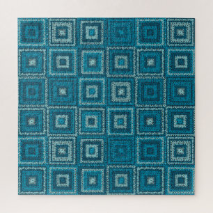 Puzzle Motif Carré Blue Granny